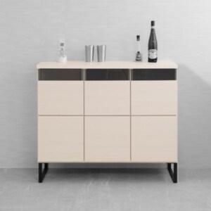 モノトーンデザインのスチール脚のリビングキャビネットの商品写真