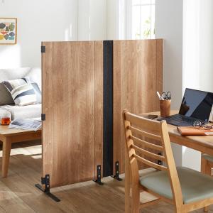 木目調フォールディング間仕切りパーテーションの商品写真
