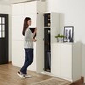 【受注生産】 木目調シューズボックス(傘収納タイプ)[日本製]の商品写真