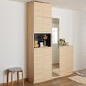 【受注生産】 木目調シューズボックス(ハイタイプ)[日本製]の商品写真