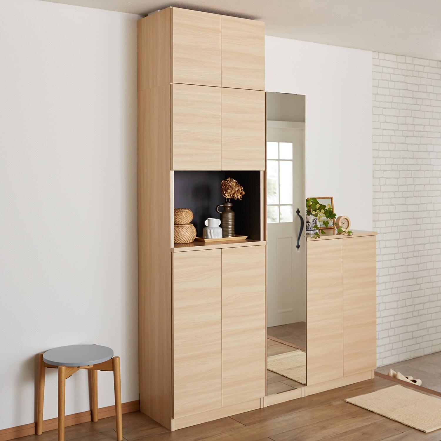 【受注生産】 木目調シューズボックス(ハイタイプ)[日本製]の商品写真