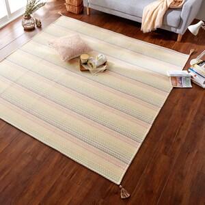 インド綿の洗えるカラフルウレタン入りラグの商品写真