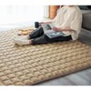 シックな北欧調デザインの綿素材を使った撥水キルトラグ <ボリュームタイプ>の商品写真