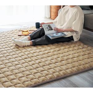 シックな北欧調デザインの綿素材を使った撥水キルトラグ <ボリュームタイプ>の商品写真