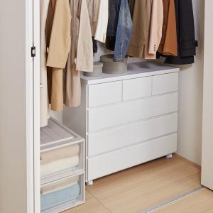 [日本製]光沢感のある4段クローゼットチェストワゴンの商品写真