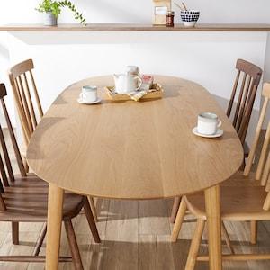 【受注生産】ホワイトオーク材の楕円形ダイニングテーブル(日本製)の商品写真