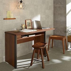 親子デスクとしても使える!木目調棚付きワークデスクの商品写真