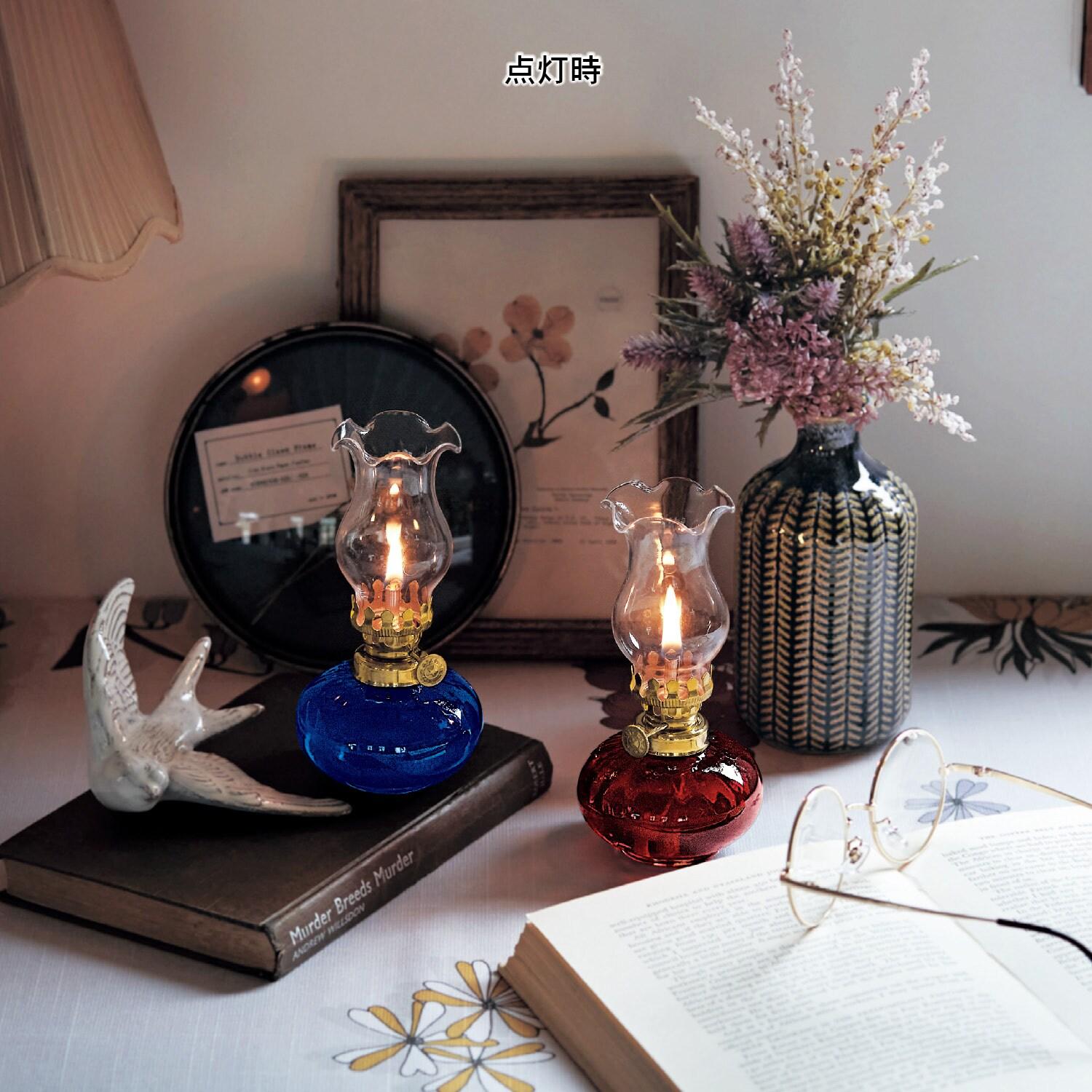 アンティーク調オイルランプ 【専用オイル&替え芯付き】の商品写真