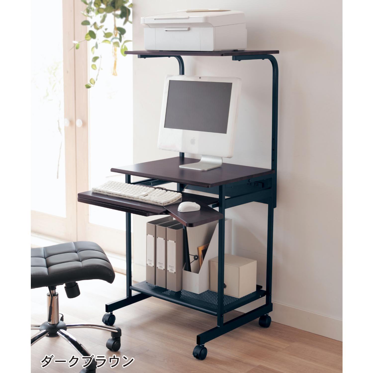 プリンター収納パソコンデスク 【マウス置き場がスライドする】の商品写真