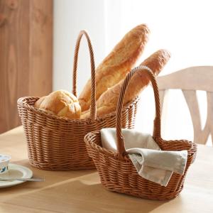 水洗いできて食品も置ける持ち手つきバスケットの商品写真