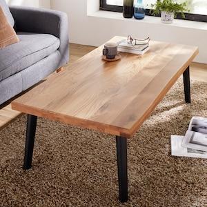 重厚感のある天然木オーク材のローテーブルの商品写真