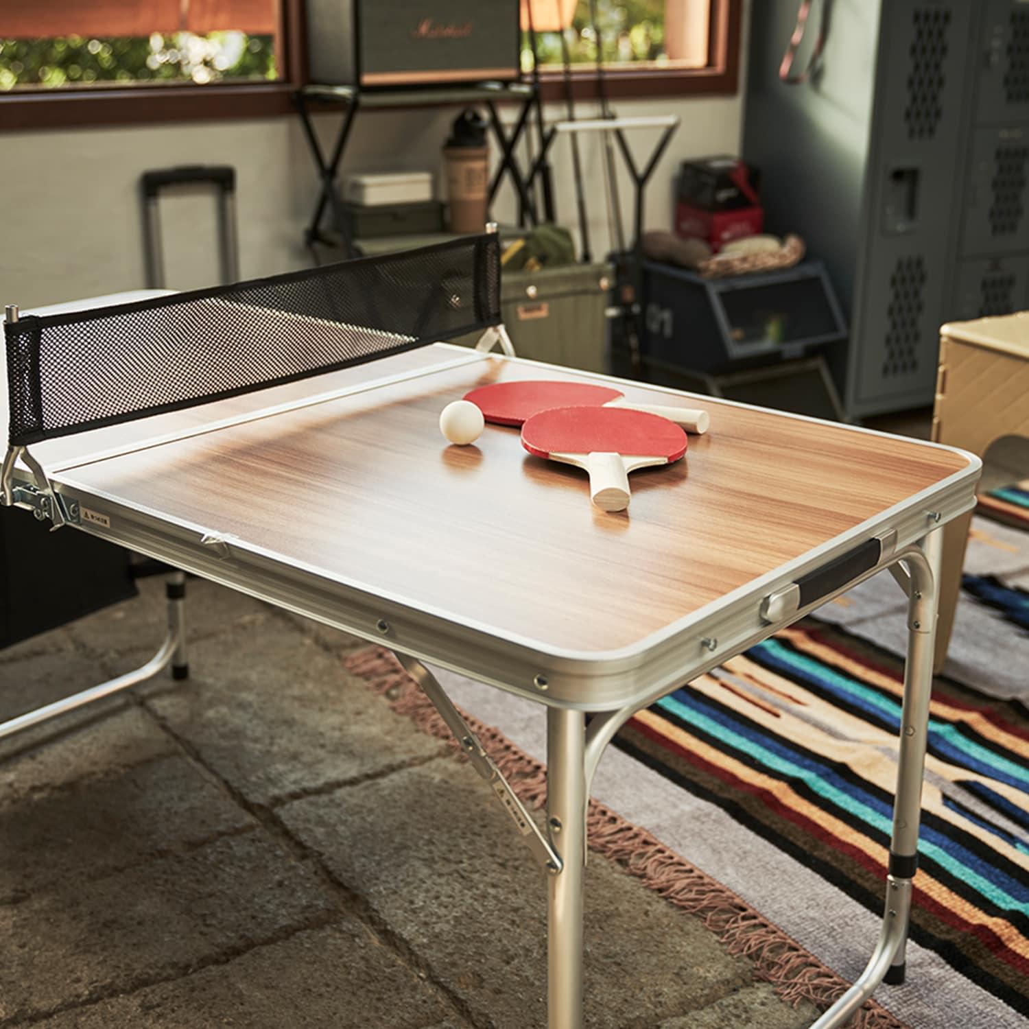 ピンポンが出来る折り畳みアウトドアテーブルの商品写真