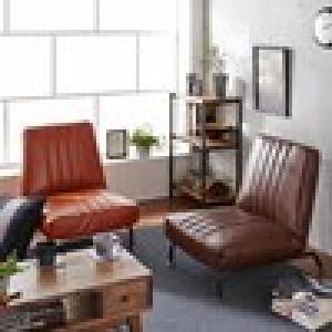 合皮のヴィンテージ調パーソナルソファーの商品写真