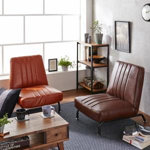 合皮のヴィンテージ調パーソナルソファーの商品写真