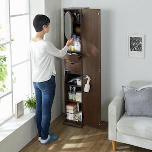 ミラー・コンセント付きスリムキャビネットの商品写真