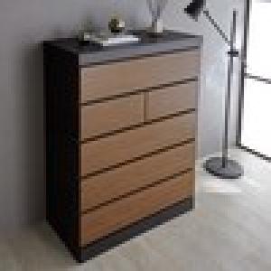 [日本製]ツートンカラーのモダン衣類収納チェストの商品写真