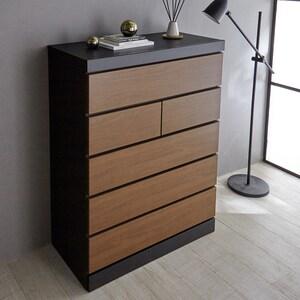 [日本製]ツートンカラーのモダン衣類収納チェストの商品写真