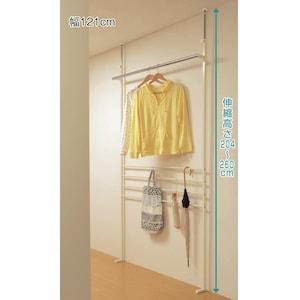突っ張り廊下ハンガーラック <幅61cm/幅91cm/幅121cm>の商品写真