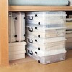 デッドスペースを活用できる薄型収納ケース4個セット <奥行60/奥行74cm>の商品写真