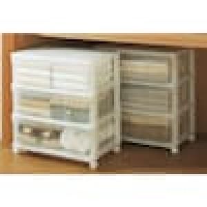 ワイド3段収納ケース2個セット <奥行39cm>の商品写真