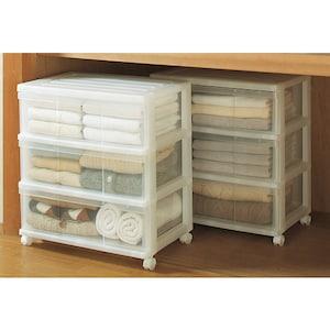 ワイド3段収納ケース2個セット <奥行39cm>の商品写真