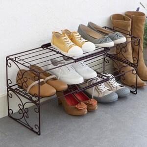 【タイムセール】 伸縮シューズラックの商品写真