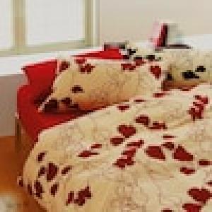 綿素材を使ったリーフ柄の掛け布団カバー/mee[日本製]の商品写真