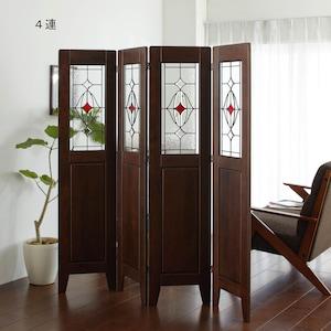 アンティーク風ステンドグラス入り間仕切りパーテーションの商品写真