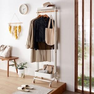 棚付きハンガーラック <幅50cm>の商品写真