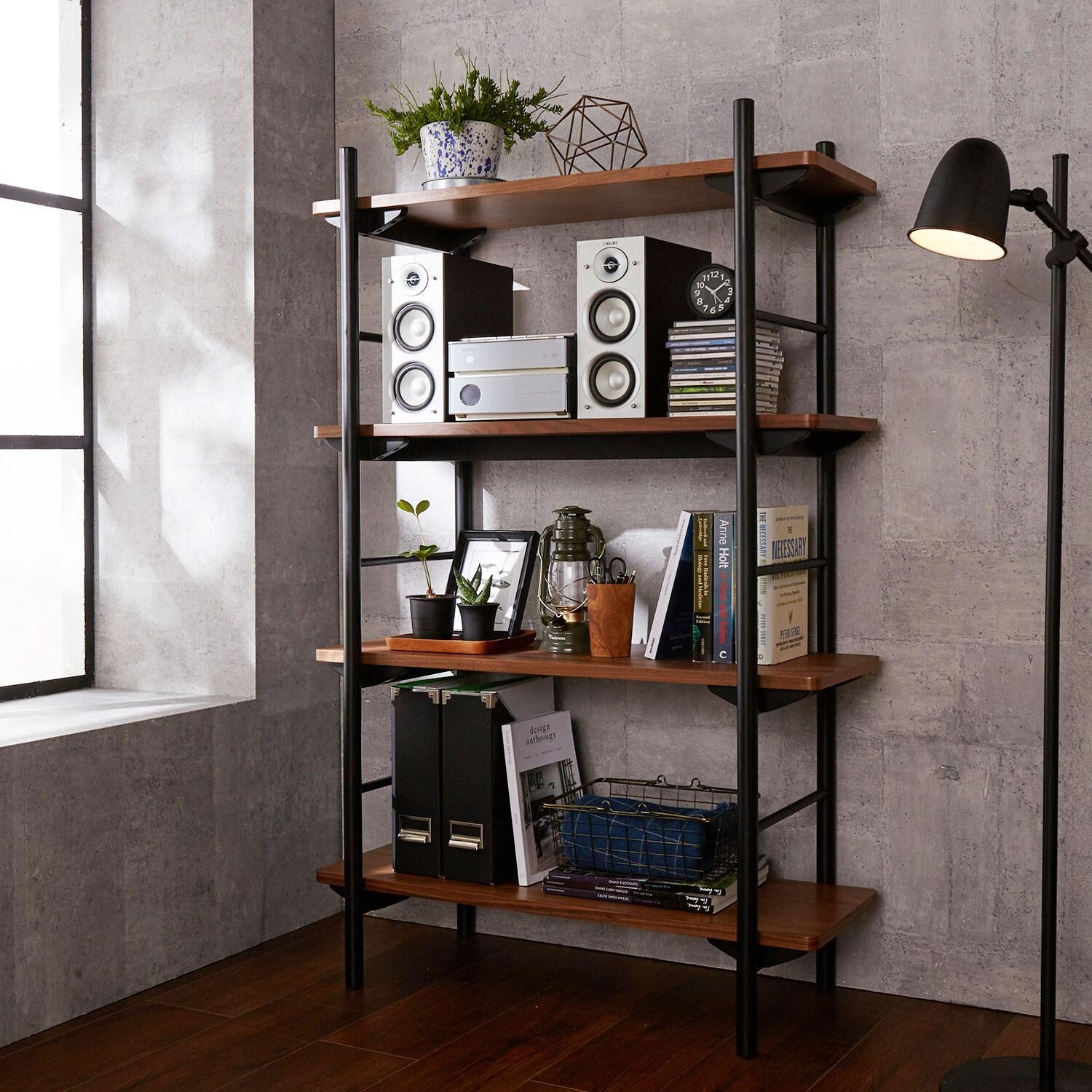 インダストリアル調天然木のリビングラックの商品写真
