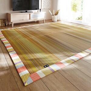 和木綿ヘムのすべりにくいい草ラグ[日本製]の商品写真