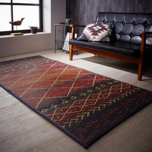 デニム生地を使用したウレタン入りい草ラグ[日本製]の商品写真