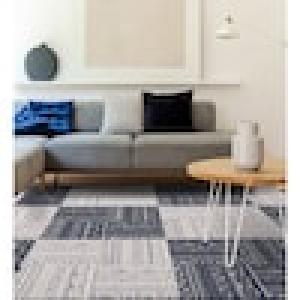 撥水・防ダニ・抗菌ブロックデザインラグの商品写真