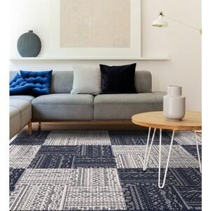 撥水・防ダニ・抗菌ブロックデザインラグの商品写真