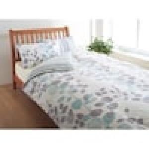 綿素材を使用した爽やかなリーフ柄の掛け布団カバー[日本製]の商品写真