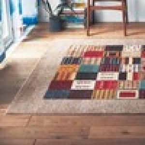 トルコ製パッチワーク風デザインのウィルトン織りラグの商品写真