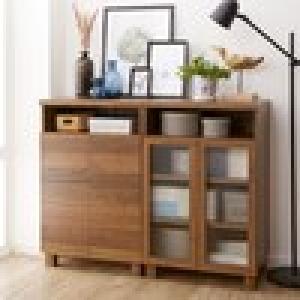 【抗菌加工※】ウォルナット調リビングキャビネットの商品写真