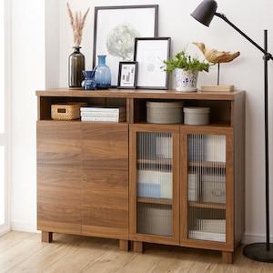 【抗菌加工※】ウォルナット調リビングキャビネットの商品写真