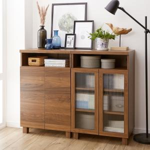 【抗菌加工※】ウォルナット調リビングキャビネットの商品写真