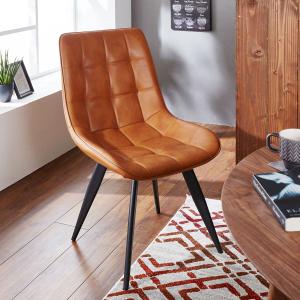 ステッチの入った合皮のダイニングチェア2脚セットの商品写真