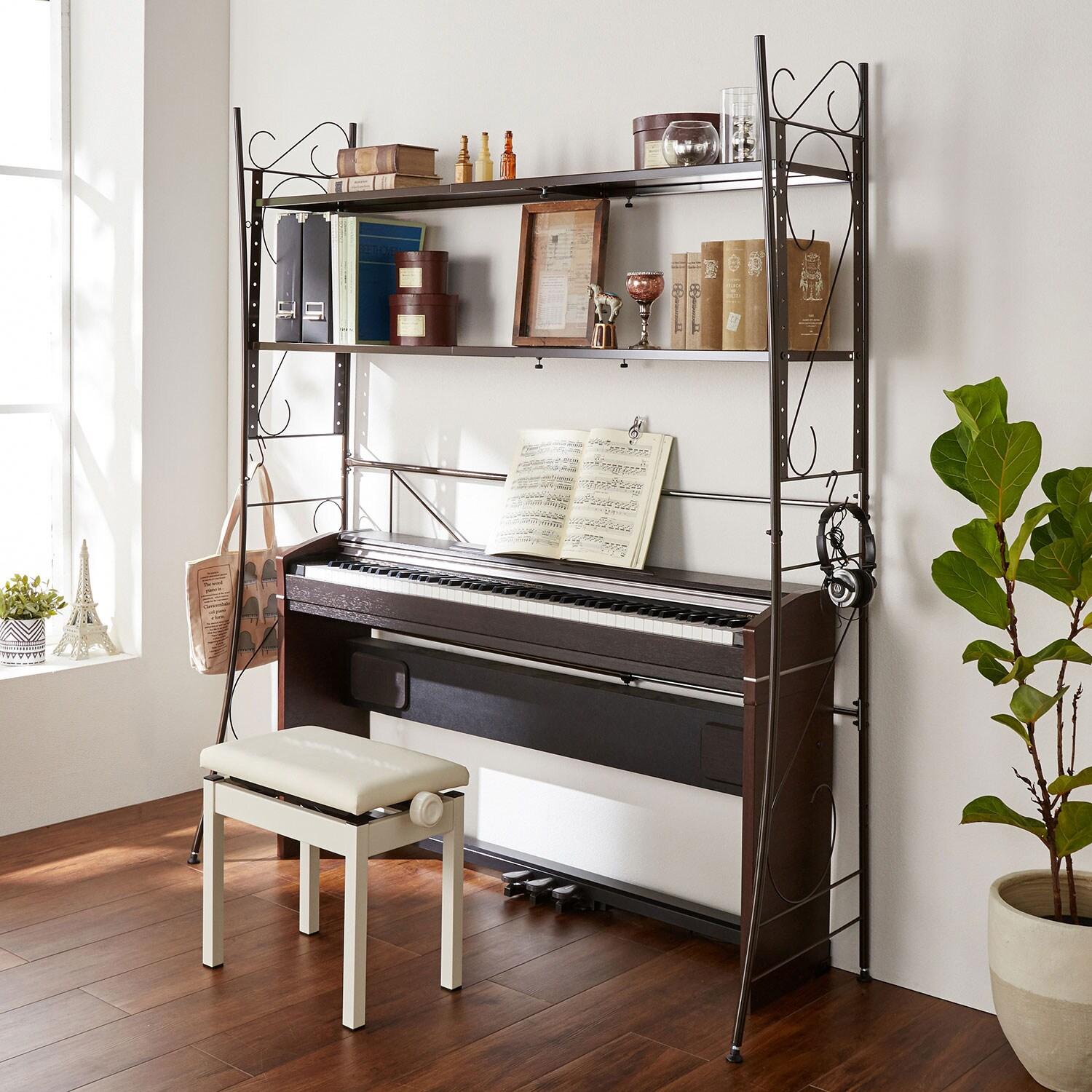 エレガントモダンな幅伸縮できるピアノ上ラックの商品写真