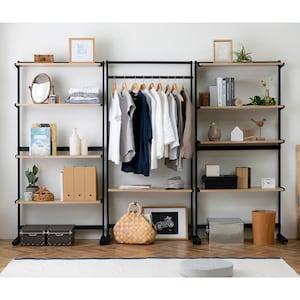 省スペースでワードローブを作れる木目調ラックの商品写真