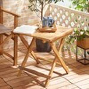 持ち運び簡単!天然木のフォールディングサイドテーブルの商品写真