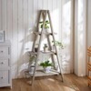 天然木のシャビーグレイガーデンシェルフの商品写真