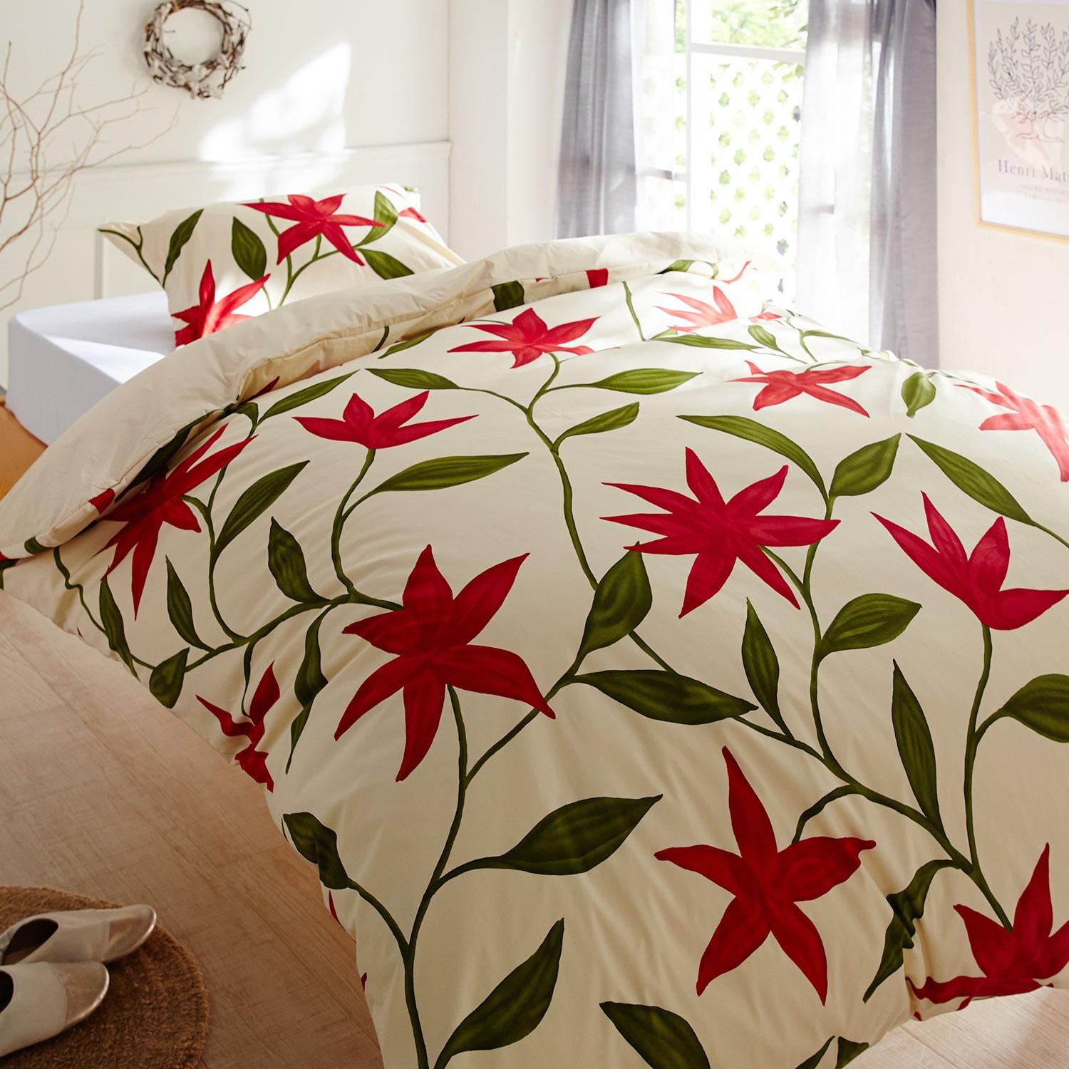 年中使える綿素材の掛け布団カバー(フローレス)の商品写真