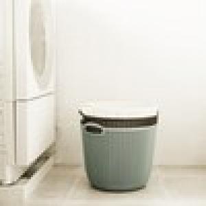 ニットのような編み目のランドリーバスケット ラウンド 同色2個セットの商品写真