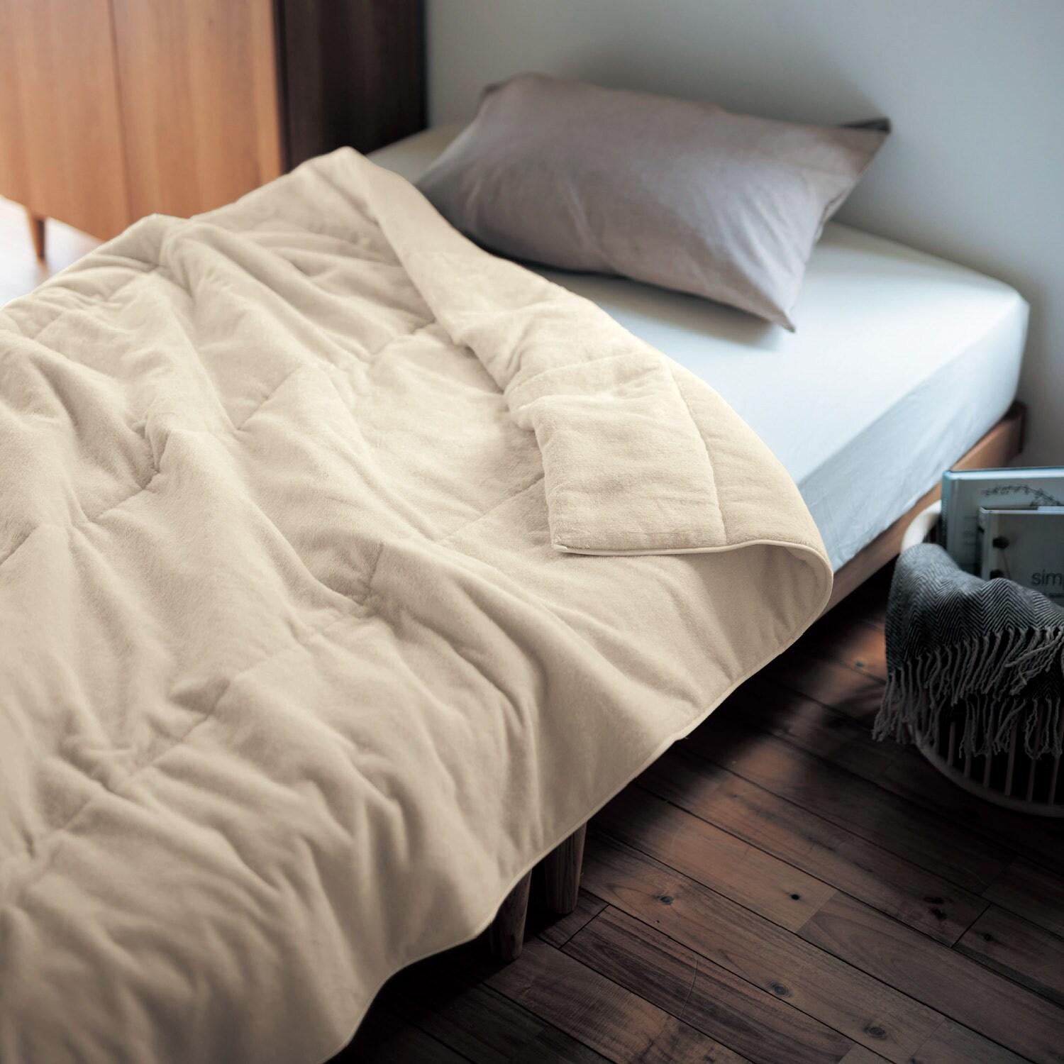 タオルやさんが作ったふんわり綿パイルの毛布にもなる中わた入りケット <シングル>の商品写真