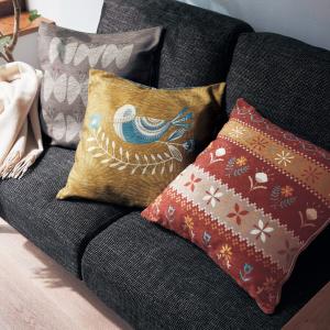 北欧調デザインのシェニール織り風クッション・座布団カバーの商品写真