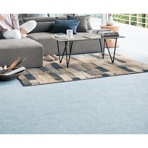 【タイムセール】 モダンなブロックデザインのふわふわマイクロファイバーラグの商品写真