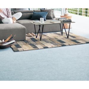 【タイムセール】 モダンなブロックデザインのふわふわマイクロファイバーラグの商品写真